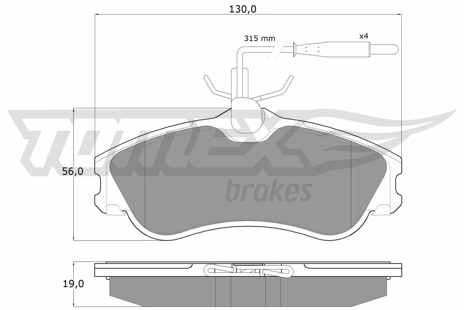 Sada brzdových destiček, kotoučová brzda TOMEX Brakes